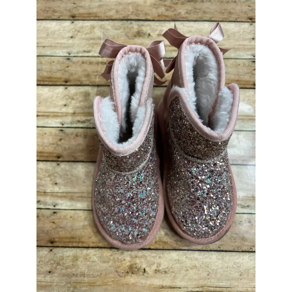 Love and Grow Pink Sparkle Glitter Glow in the Dark Boots Toddler Girl Size 9